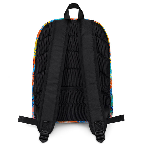Exotic Floral [Deep Sky Blue] -- Backpack