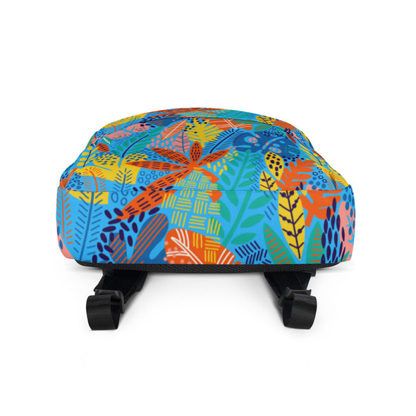Exotic Floral [Deep Sky Blue] -- Backpack