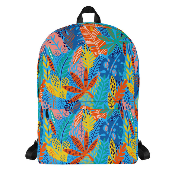 Exotic Floral [Deep Sky Blue] -- Backpack