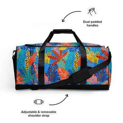 Exotic Floral [Deep Sky Blue] -- Duffle Bag