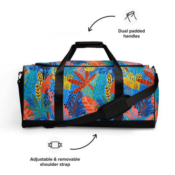 Exotic Floral [Deep Sky Blue] -- Duffle Bag