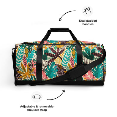 Exotic Floral [Apricot White] -- Duffle Bag