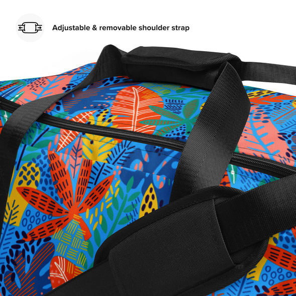 Exotic Floral [Deep Sky Blue] -- Duffle Bag