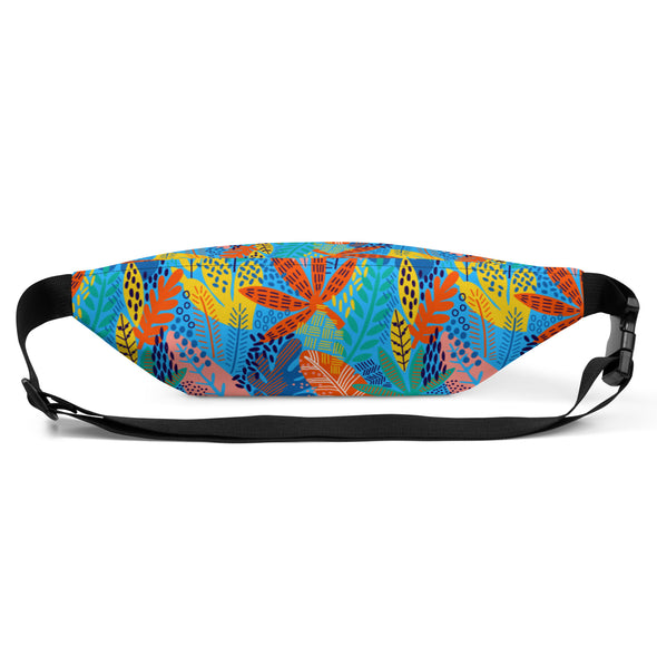 Exotic Floral [Deep Sky Blue] -- Fanny Pack