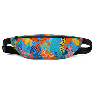 Exotic Floral [Deep Sky Blue] -- Fanny Pack