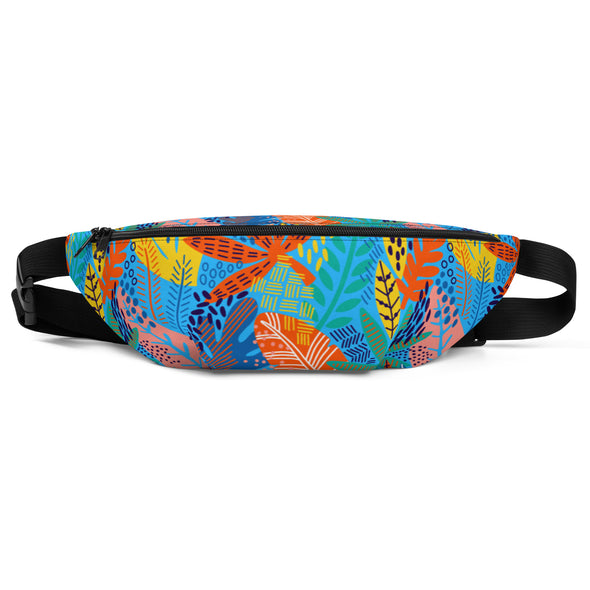 Exotic Floral [Deep Sky Blue] -- Fanny Pack