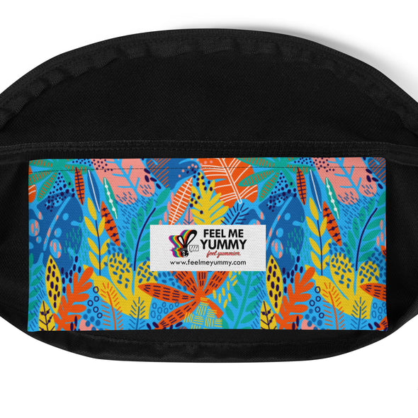 Exotic Floral [Deep Sky Blue] -- Fanny Pack