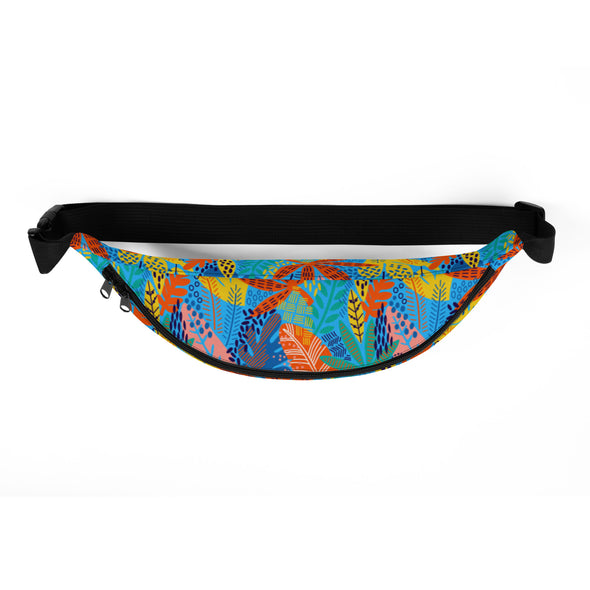 Exotic Floral [Deep Sky Blue] -- Fanny Pack