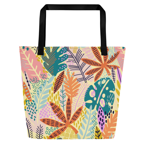 Exotic Floral [Banana Mania] -- Large Tote Bag