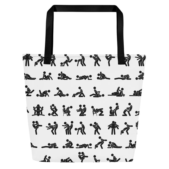 Sexy Time Stick Figures -- Large Tote Bag