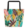 Exotic Floral [Apricot White] -- Large Tote Bag