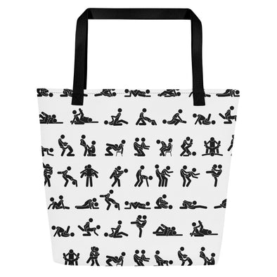 Sexy Time Stick Figures -- Large Tote Bag