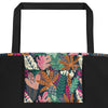 Exotic Floral [Arapawa Blue] -- Large Tote Bag