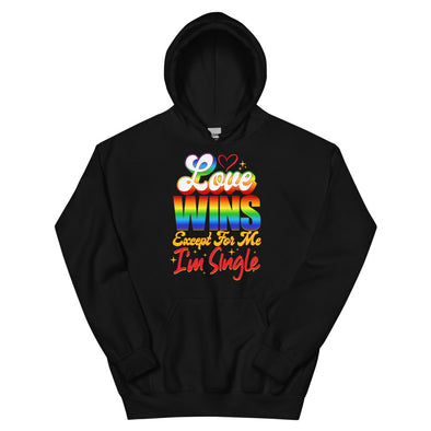 Love Wins Except For Me I'm Single -- Hoodie